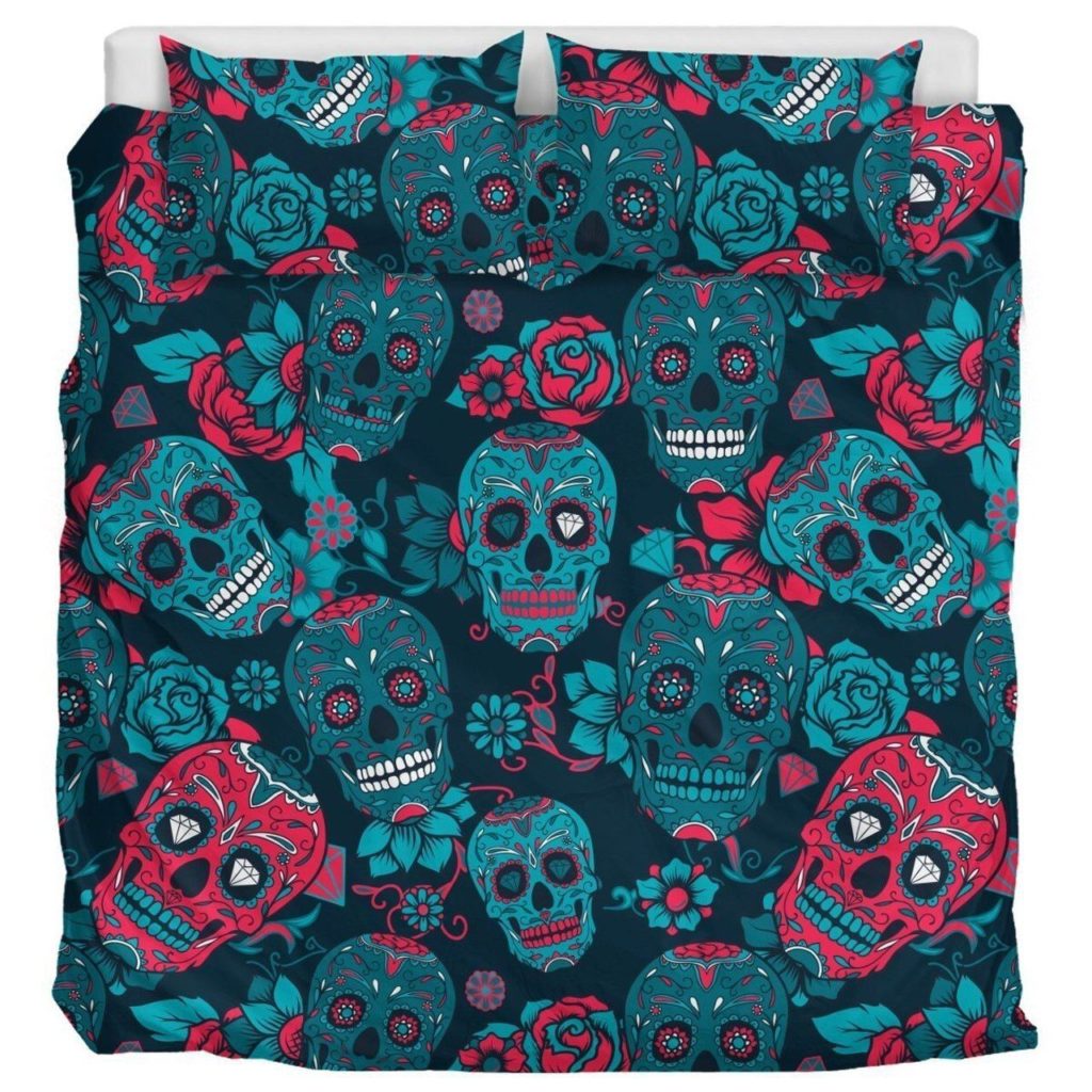 Sugar Skull Pattern Cotton Bed Sheets Spread Comforter Duvet Cover Bedding Sets Sugar Skull Pattern Cotton Bed Sheets Spread Comforter Duvet Cover Bedding Sets