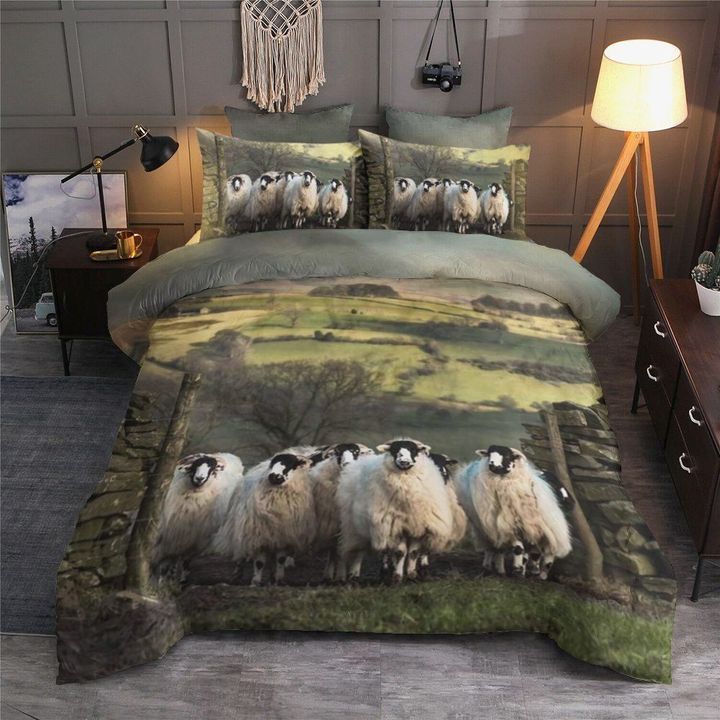 Sheep On The Field Cotton Bed Sheets Spread Comforter Duvet Cover Bedding Sets Perfect Gifts For Sheep Lover Thanksgiving Sheep On The Field Cotton Bed Sheets Spread Comforter Duvet Cover Bedding Sets Perfect Gifts For Sheep Lover Thanksgiving