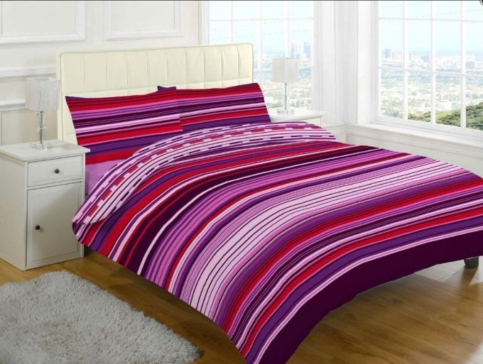 Stripes Cotton Bed Sheets Spread Comforter Duvet Cover Bedding Sets
