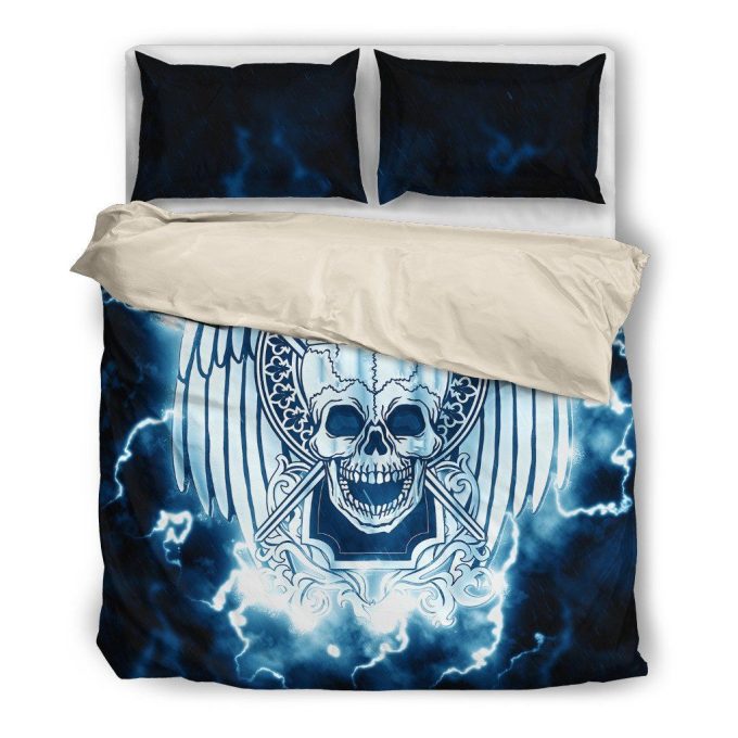 Skull And Lighting Bedding Set Duvet Cover  Pillow Cases