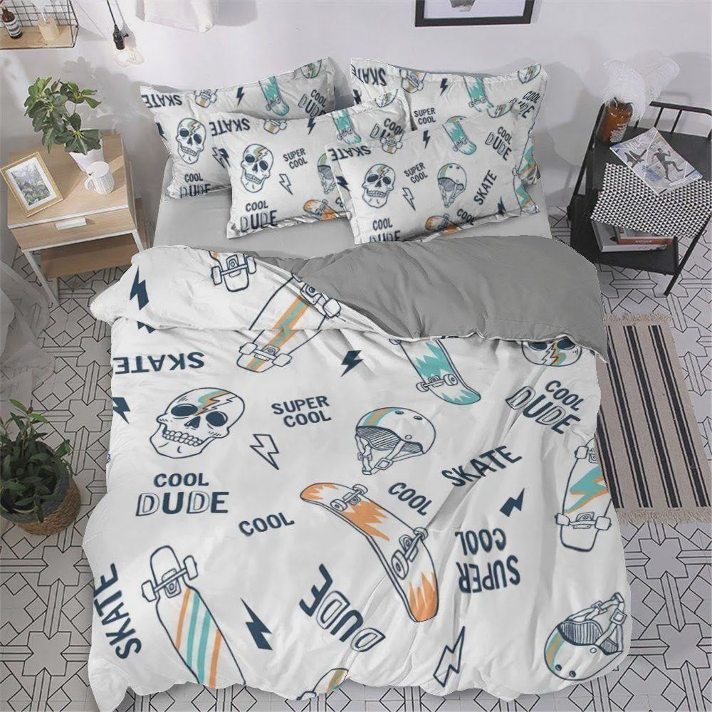 Skateboard Skulls Cotton Bed Sheets Spread Comforter Duvet Cover Bedding Sets Skateboard Skulls Cotton Bed Sheets Spread Comforter Duvet Cover Bedding Sets