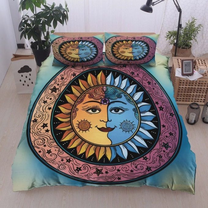 Sun And Moon Flower Cotton Bed Sheets Spread Comforter Duvet Cover Bedding Sets