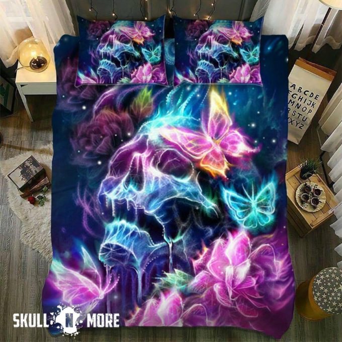 Snm – Galaxy Skull Butterfly Bedding Set Duvet Cover  Pillow Cases