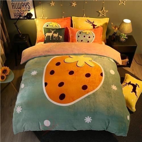 Strawberry Cotton Bed Sheets Spread Comforter Duvet Cover Bedding Sets Strawberry Cotton Bed Sheets Spread Comforter Duvet Cover Bedding Sets