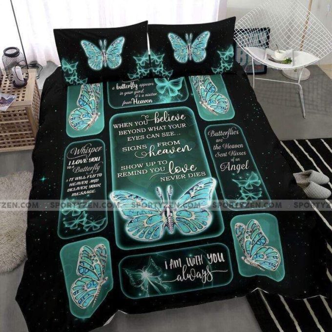 Sterling Silver Butterfly From Heaven Duvet Cover Bedding Set