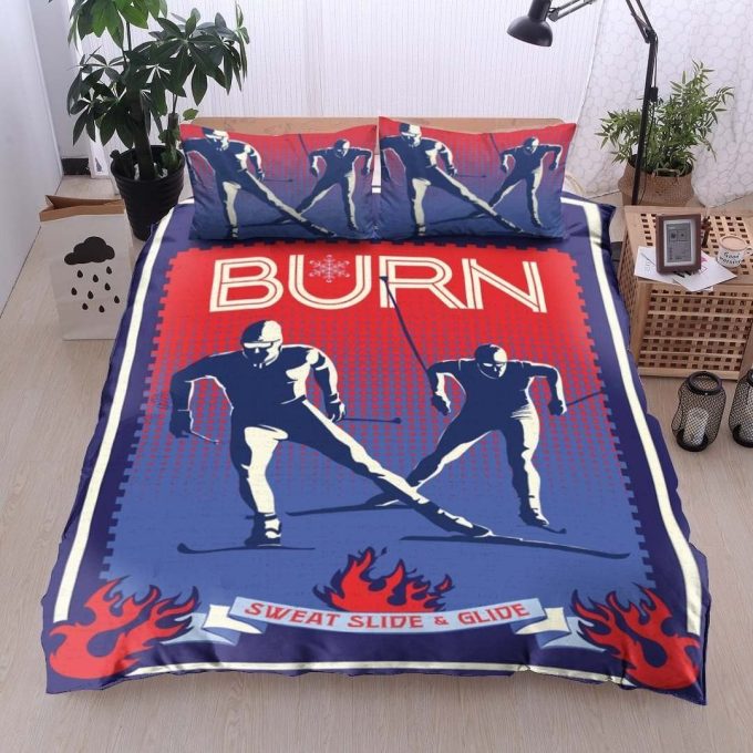 Skiing Burn Sweat Slide And Glide Cotton Bed Sheets Spread Comforter Duvet Cover Bedding Sets