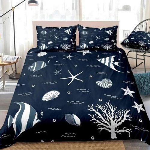 Starfish Ocean Wave Fish Cotton Bed Sheets Spread Comforter Duvet Cover Bedding Sets