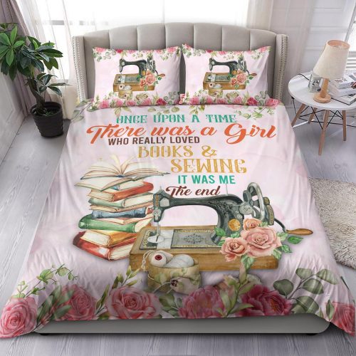 There Was A Girl Who Really Loved Books And Sewing Cotton Bed Sheets Spread Comforter Duvet Cover Bedding Sets