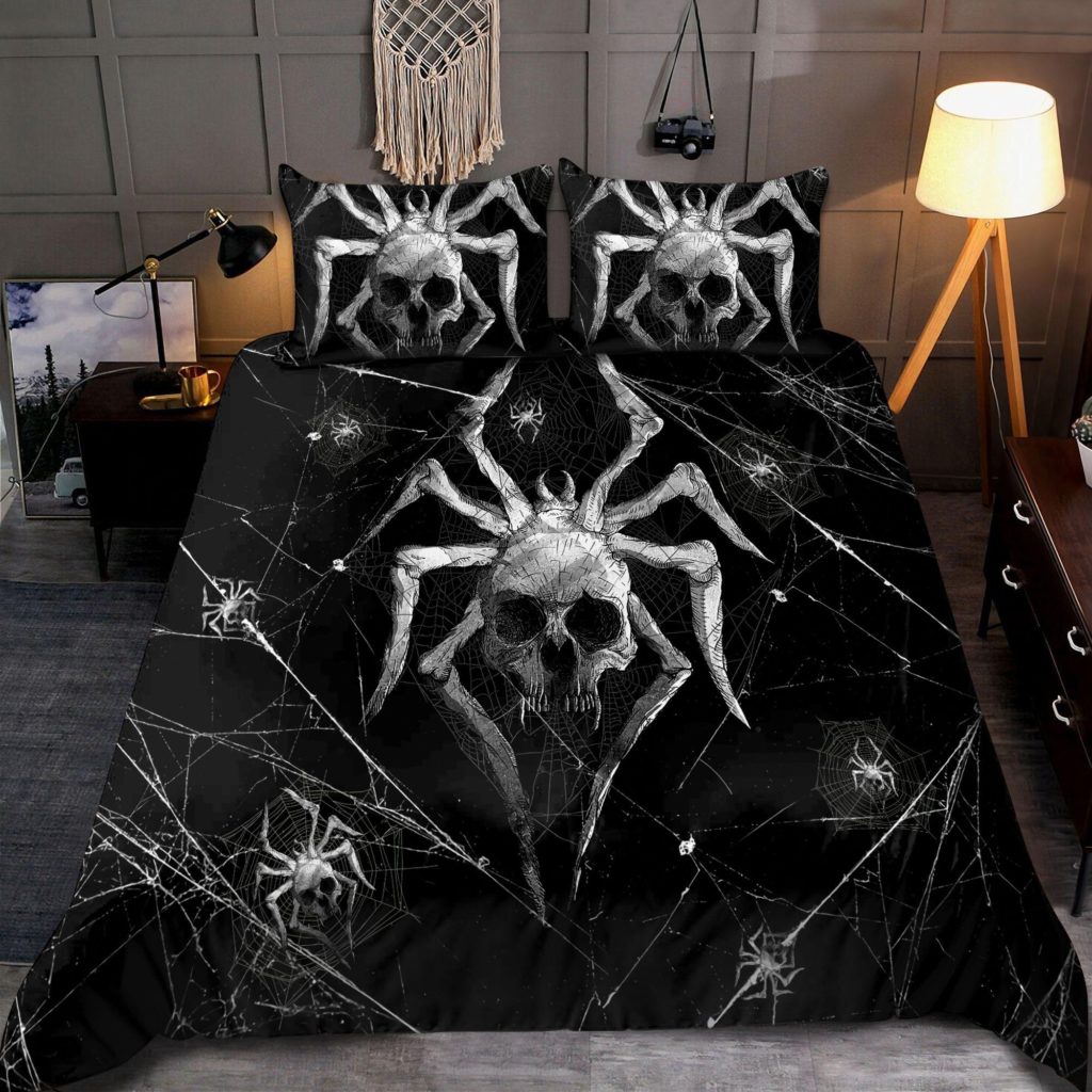 Spider Skull Cotton Bed Sheets Spread Comforter Duvet Cover Bedding Sets