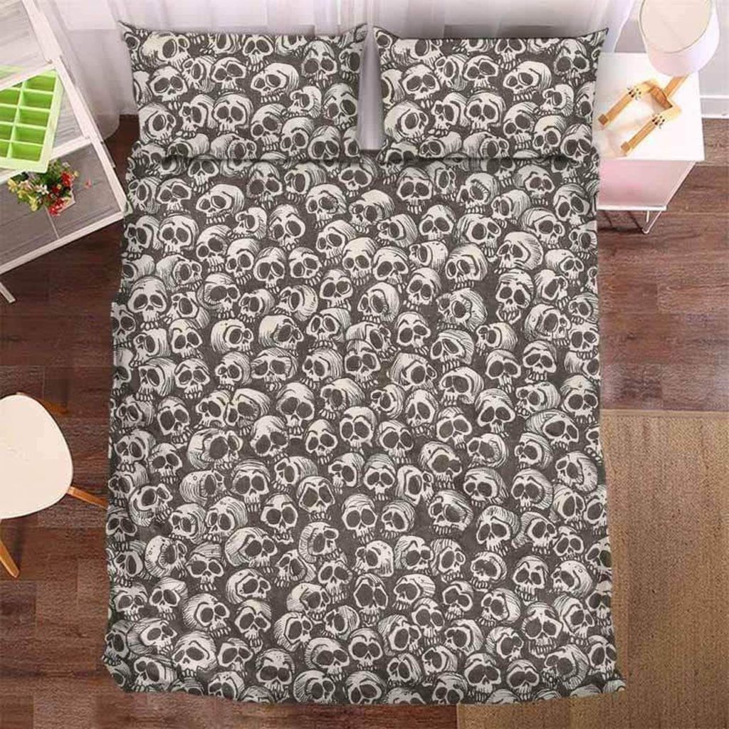 Skull Pattern Bedding Set Duvet Cover Pillow Cases Skull Pattern Bedding Set Duvet Cover Pillow Cases