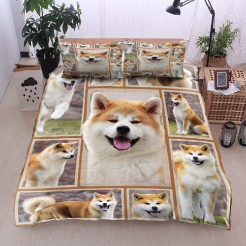 Smiling Akita Cotton Bed Sheets Spread Comforter Duvet Cover Bedding Sets