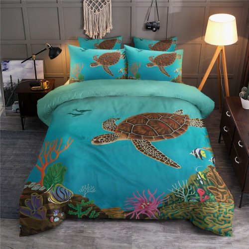 Turtle Cotton Bed Sheets Spread Comforter Duvet Cover Bedding Sets