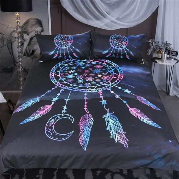 Snowflake Dreamcatcher Cotton Bed Sheets Spread Comforter Duvet Cover Bedding Sets