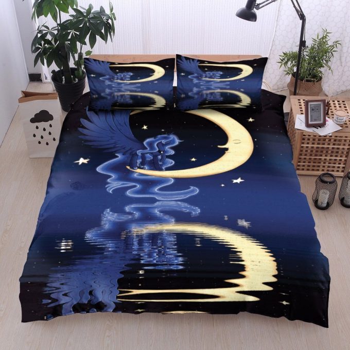 Unicorn Moon Reflection On The Water Cotton Bed Sheets Spread Comforter Duvet Cover Bedding Sets
