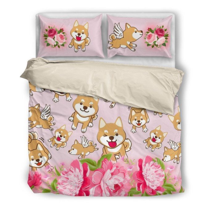 Shiba Inu Cotton Bed Sheets Spread Comforter Duvet Cover Bedding Sets