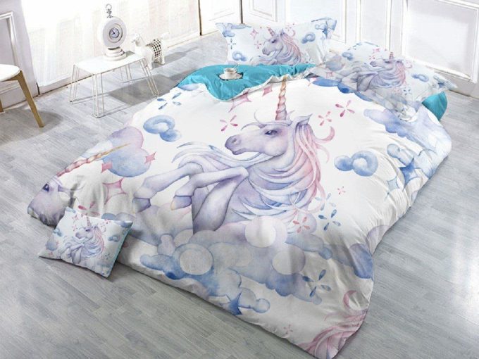 Unicorn Cotton Bed Sheets Spread Comforter Duvet Cover Bedding Sets