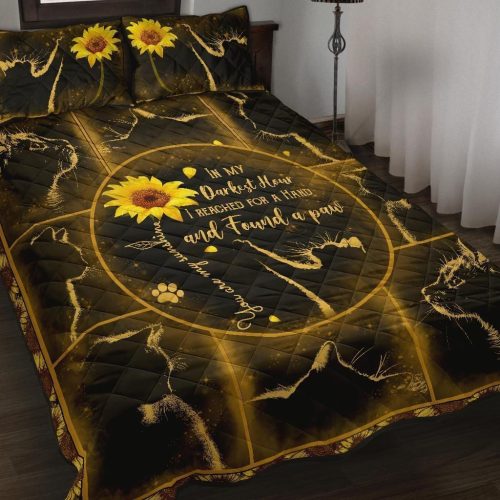 Sunflower Cat In My Darkest Hour I Reached For A Hand And Found A Paw Cotton Bed Sheets Spread Comforter Duvet Cover Bedding Sets