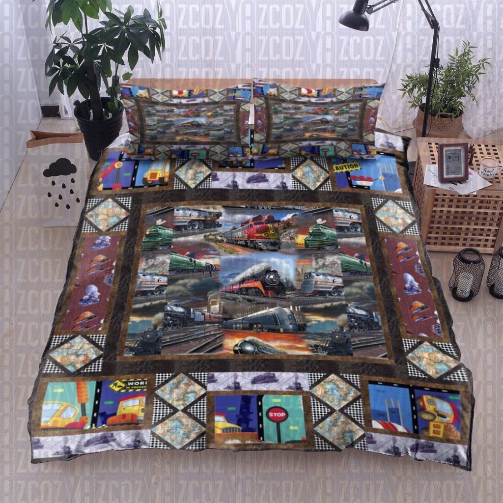 Train Cotton Bed Sheets Spread Comforter Duvet Cover Bedding Sets