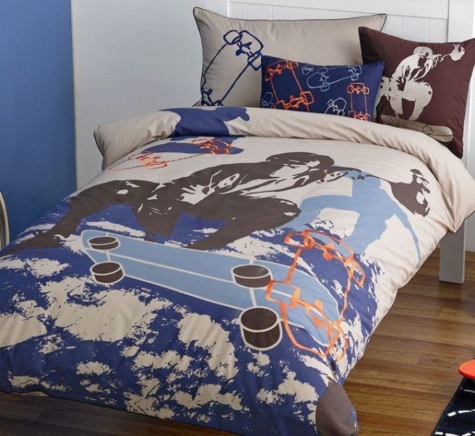 Snowboarding Cotton Bed Sheets Spread Comforter Duvet Cover Bedding Sets