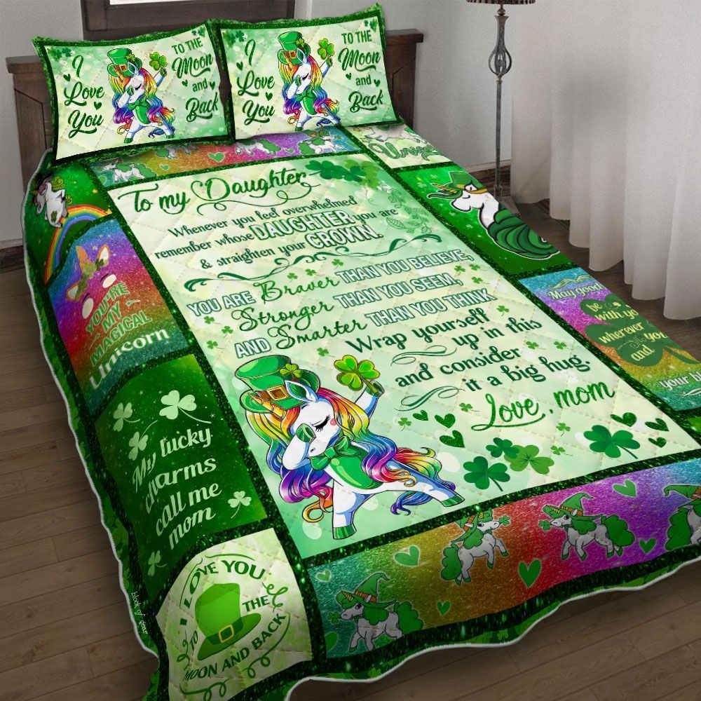 Personalized To My Daughter From Mom Unicorn Saint Patrick’s Day Whenever You Feel Overwhelmed Cotton Bed Sheets Spread Comforter Duvet Cover Bedding Sets Personalized To My Daughter From Mom Unicorn Saint Patrick’s Day Whenever You Feel Overwhelmed Cotton Bed Sheets Spread Comforter Duvet Cover Bedding Sets
