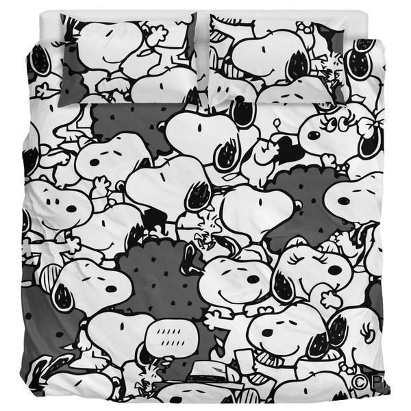 Black Snoopy Bedding Set Duvet Cover Pillow Cases Black Snoopy Bedding Set Duvet Cover Pillow Cases