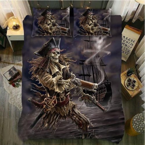 Skull Bedding Set Pirate Duvet Cover  Pillow Cases