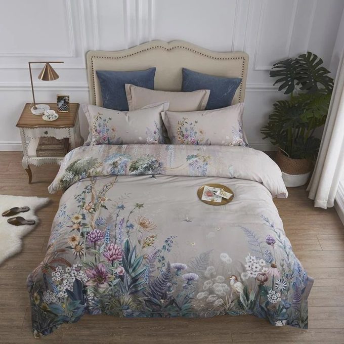 C’cile Brunner Climbing Rose Cotton Bed Sheets Spread Comforter Duvet Cover Bedding Sets