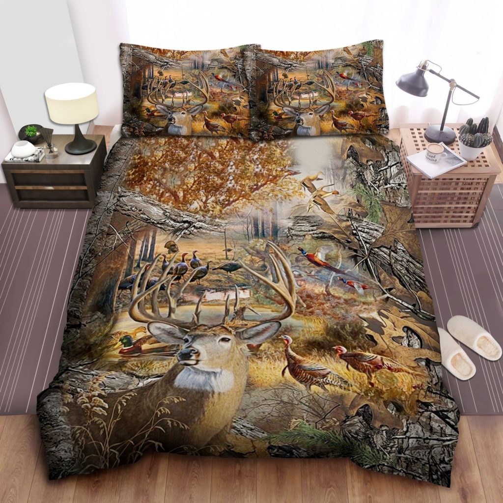 Bedding Set Hunting Camo Us California Duvet Cover  Pillow Cases