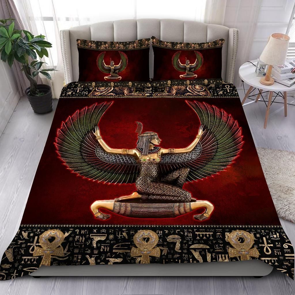 Ancient Egyptian Ma’at Cotton Bed Sheets Spread Comforter Duvet Cover Bedding Sets