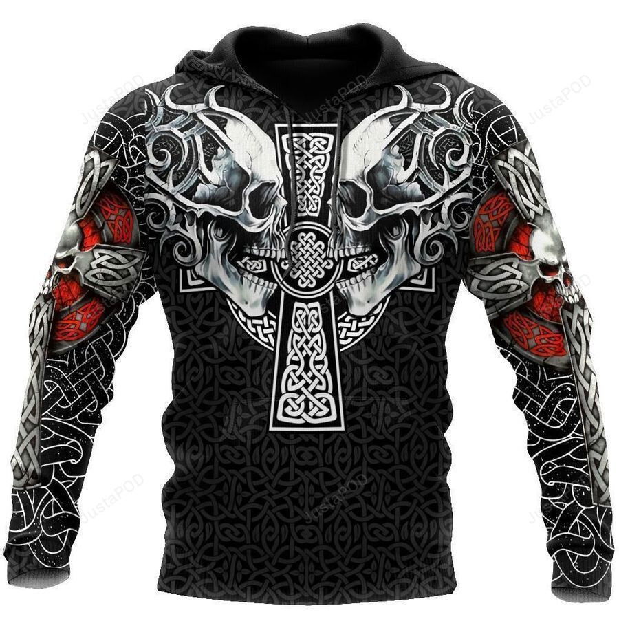 Celtic Skulls 3D All Over Printed Hoodie, Zip- Up Hoodie Celtic Skulls 3D All Over Printed Hoodie, Zip- Up Hoodie