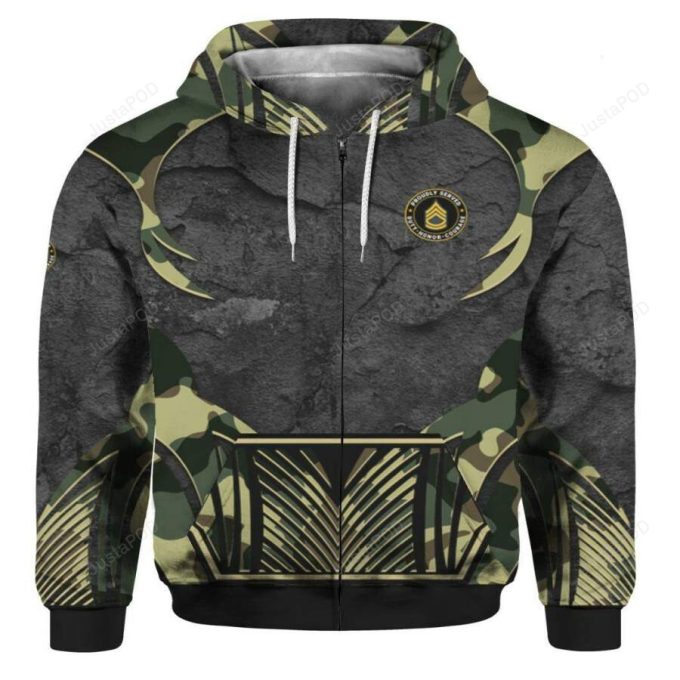 Proudly Served US Army Veteran 3D All Print Hoodie, Zip- Up Hoodie