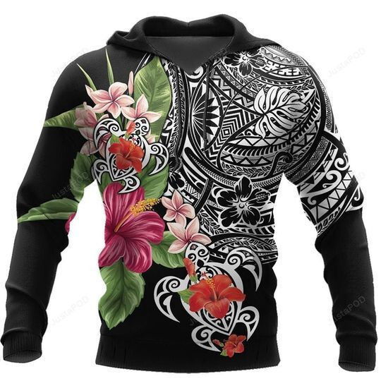 Polynesian And Hibiscus 3D All Over Print Hoodie, Zip-up Hoodie Polynesian And Hibiscus 3D All Over Print Hoodie, Zip-up Hoodie