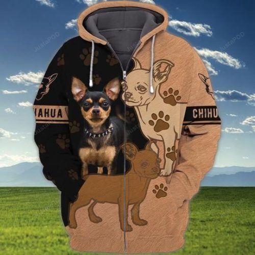 Cute Dog 3D All Over Print Hoodie, Zip-up Hoodie