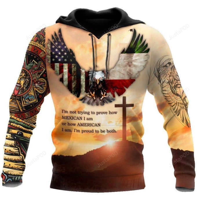 Mexico and America 3D All Over Printed Hoodie, Zip- Up Hoodie