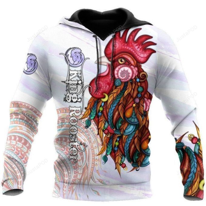 Rooster King 3D All Over Print Hoodie, Zip-up Hoodie