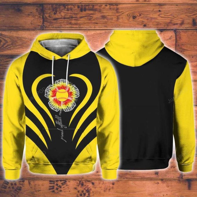 Proud Softball Mom 3D All Print Hoodie, Zip- Up Hoodie