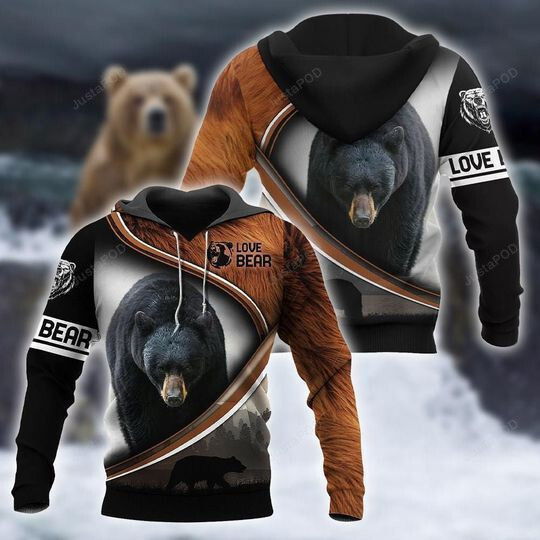 Bear Tan Black 3D All Over Printed Hoodie, Zip- Up Hoodie Bear Tan Black 3D All Over Printed Hoodie, Zip- Up Hoodie