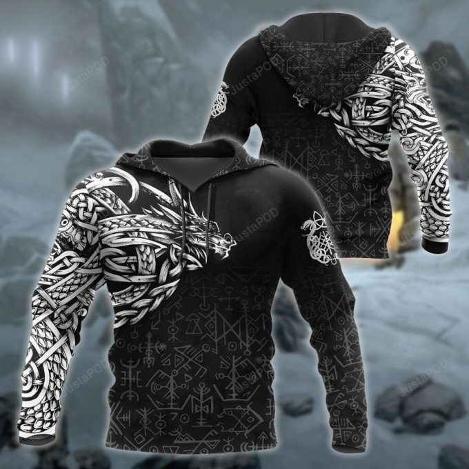 Celtic Dragon 3D All Over Printed Hoodie, Zip- Up Hoodie