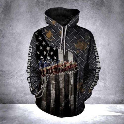Grey Ironworker 3D All Print Hoodie, Zip- Up Hoodie