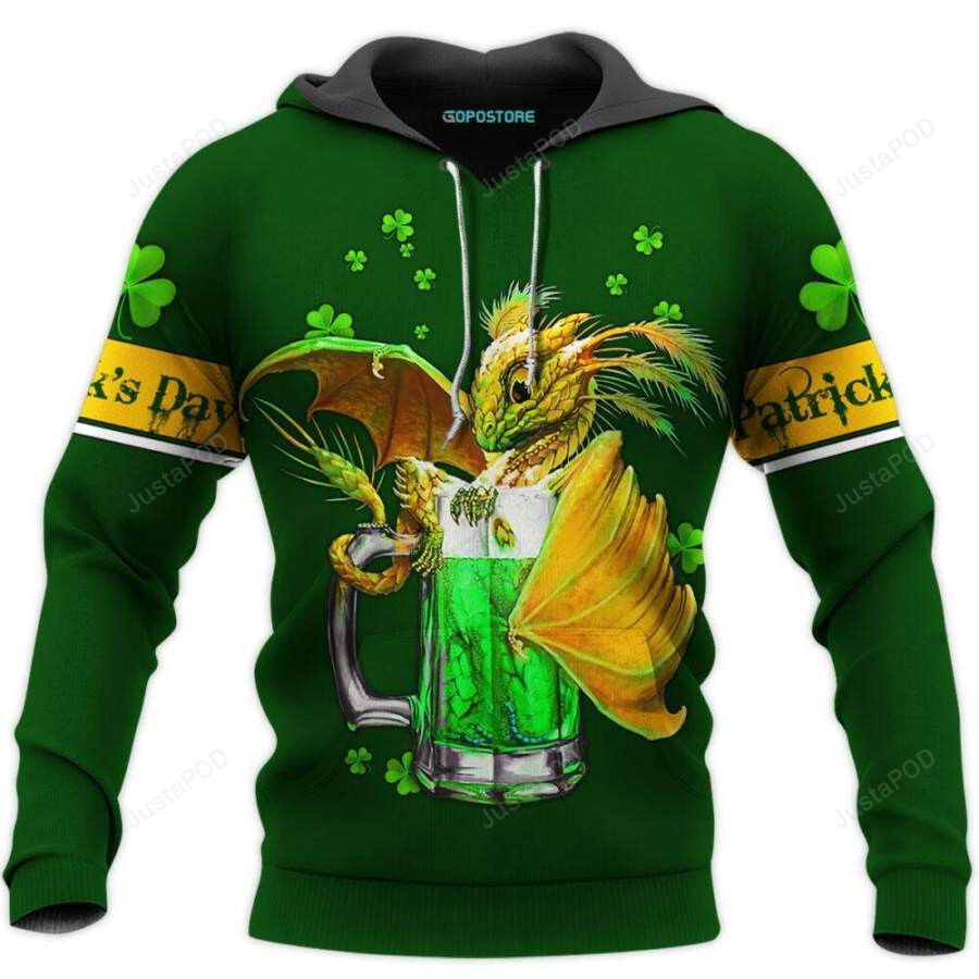 St Patricks Day Shamrock Dragon Irish & Beer 3D All Print Hoodie, Zip- Up Hoodie St Patricks Day Shamrock Dragon Irish & Beer 3D All Print Hoodie, Zip- Up Hoodie