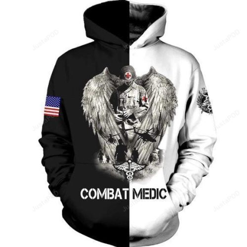 Combat Medic Usa 3D All Over Print Hoodie, Zip-up Hoodie