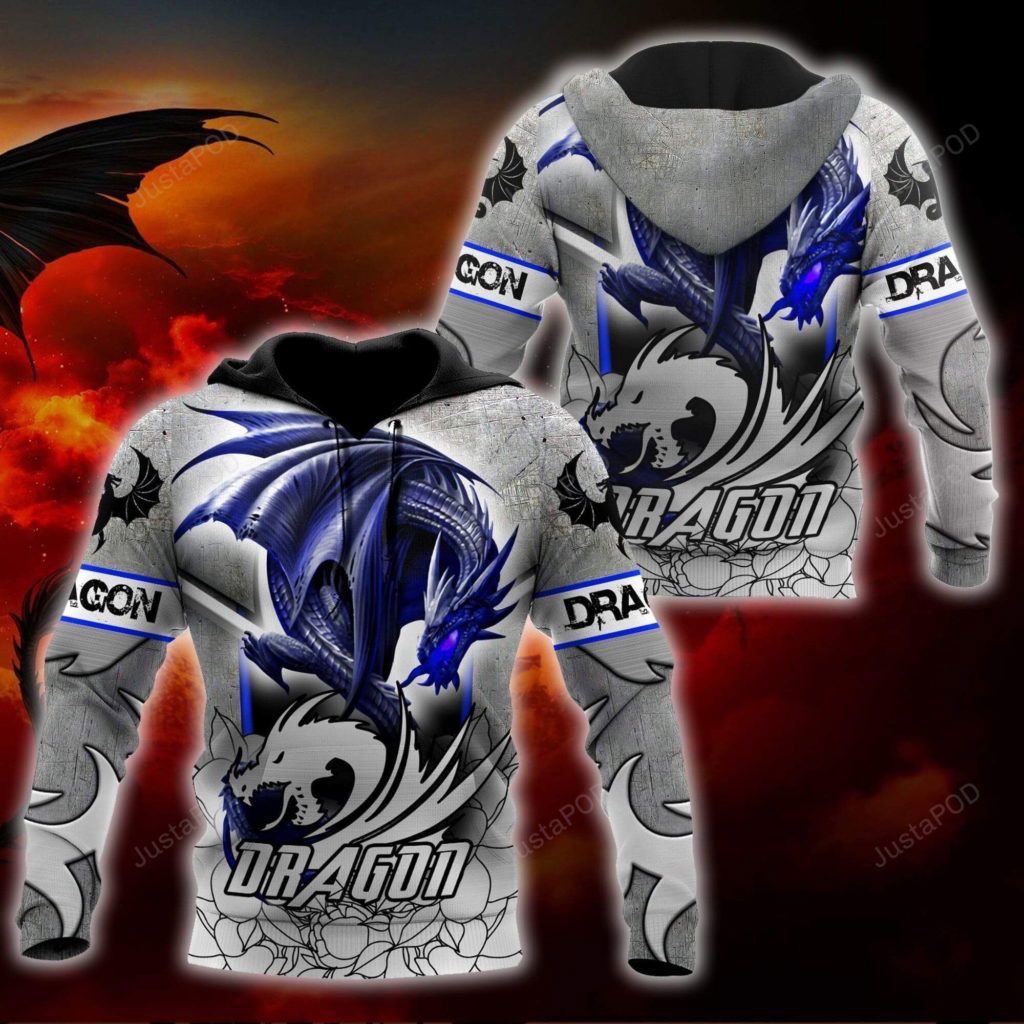 Blue Dragon 3D All Over Print Hoodie, Zip-up Hoodie Blue Dragon 3D All Over Print Hoodie, Zip-up Hoodie