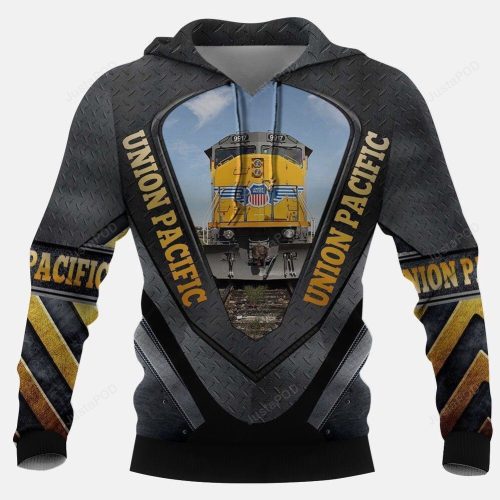 Union Pacific 3D All Over Printed Hoodie, Zip- Up Hoodie
