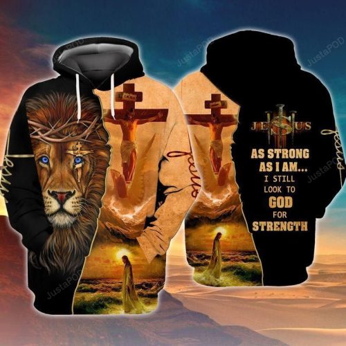 God For Strength 3D All Over Printed Hoodie, Zip- Up Hoodie