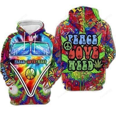 Love Heed Hippie 3D All Over Print Hoodie, Zip-up Hoodie