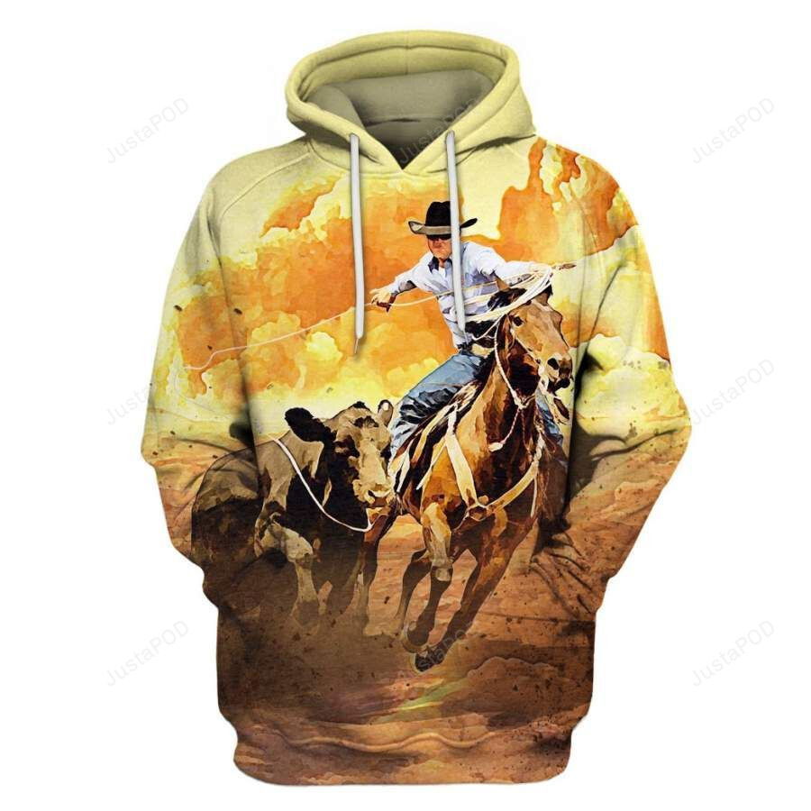 Calf Roping 3D All Over Printed Hoodie, Zip- Up Hoodie Calf Roping 3D All Over Printed Hoodie, Zip- Up Hoodie