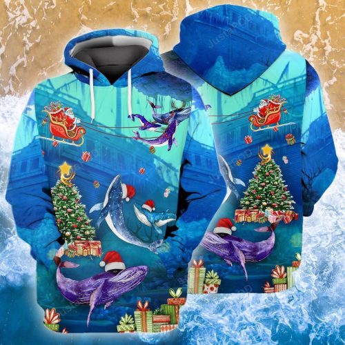 Whales 3D All Over Printed Hoodie, Zip- Up Hoodie