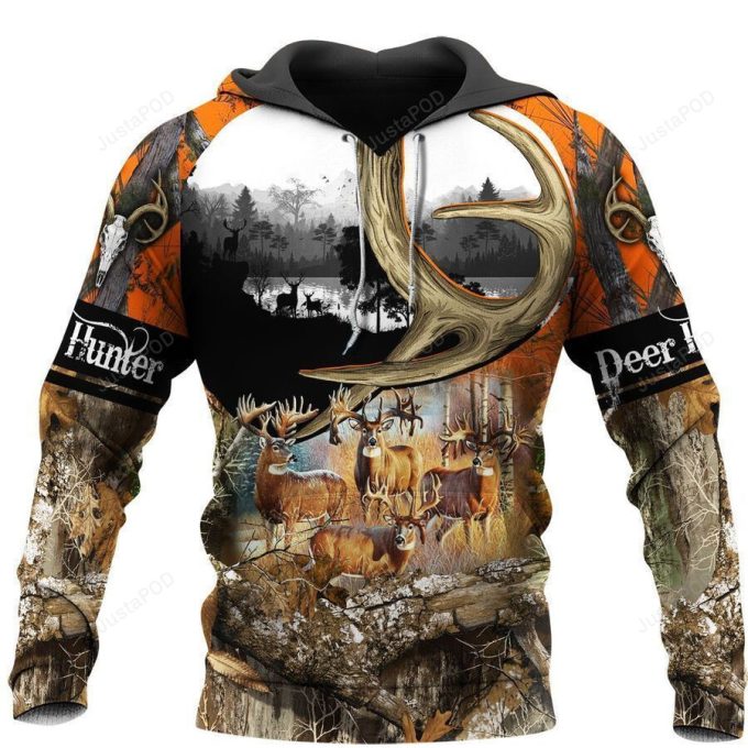 Skull Deer 3D All Over Print Hoodie, Zip-up Hoodie
