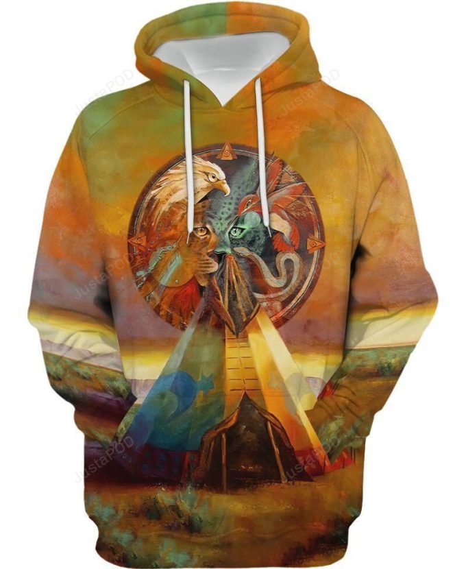 Native American Leopard 3D All Over Print Hoodie, Zip-up Hoodie