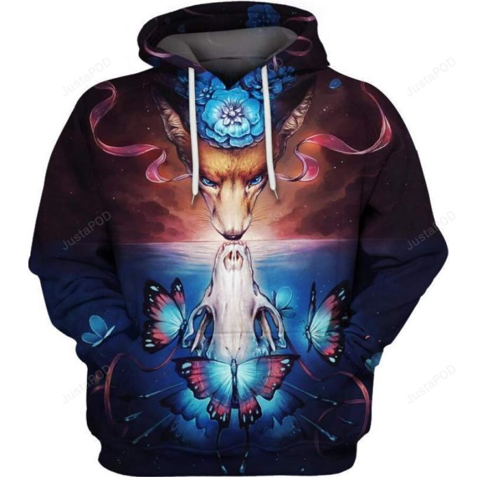 Wolf Butterfly 3D All Print Hoodie, Zip- Up Hoodie